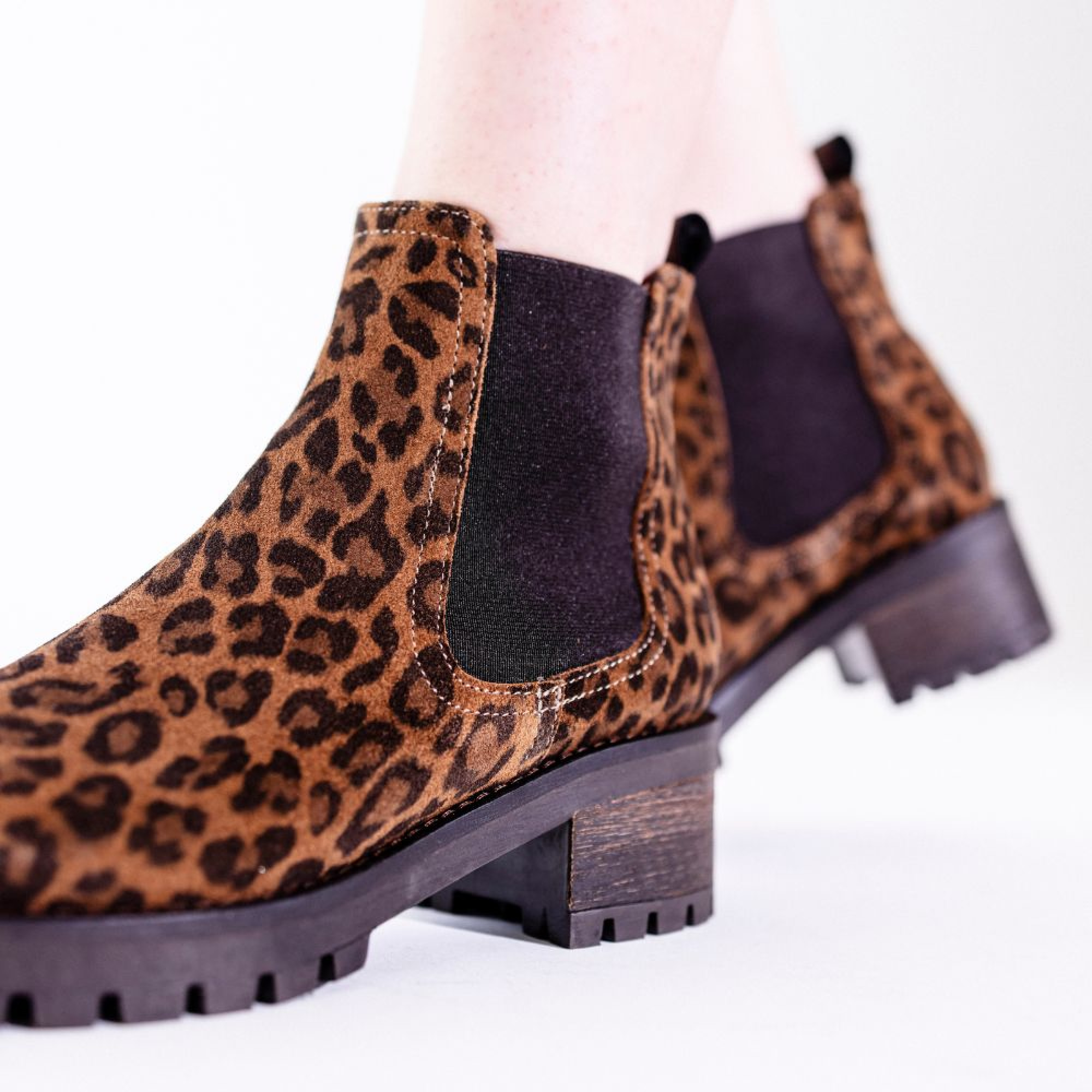 Bottines cuir leopard hotsell