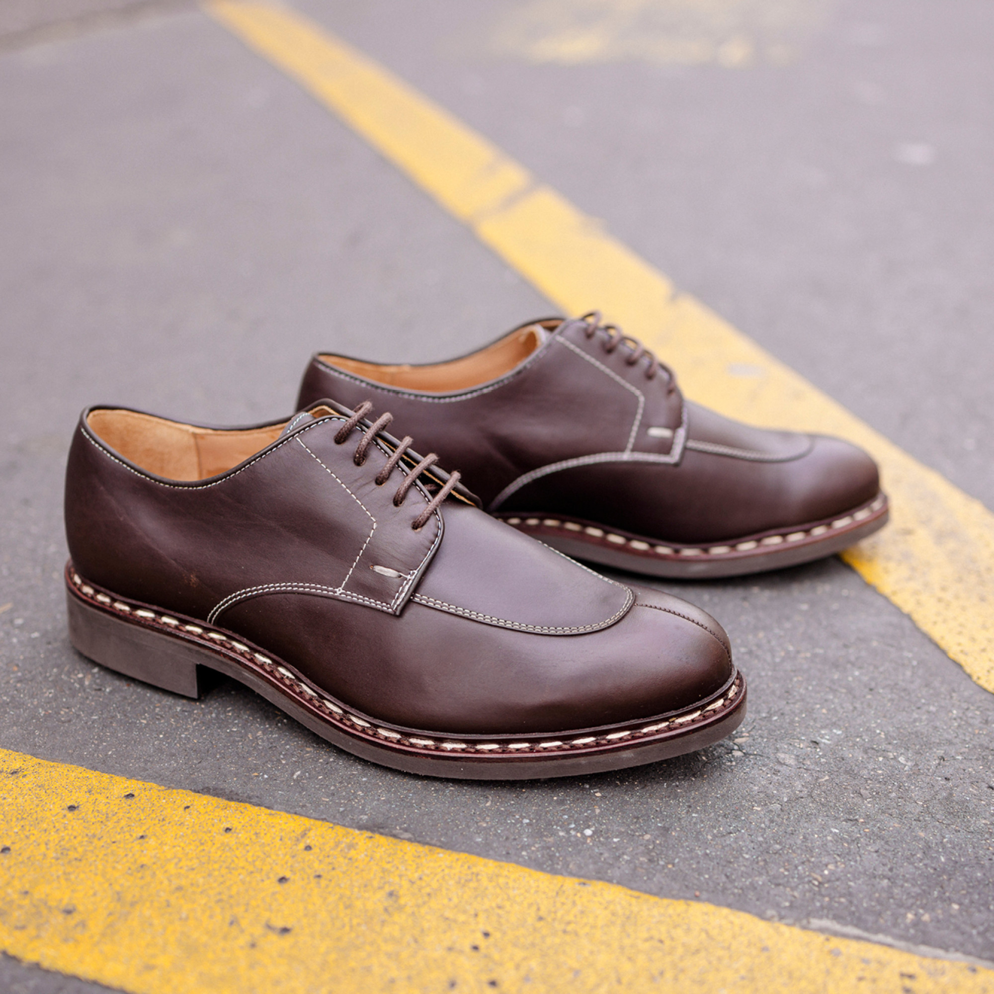 Derbies cuir marron on sale