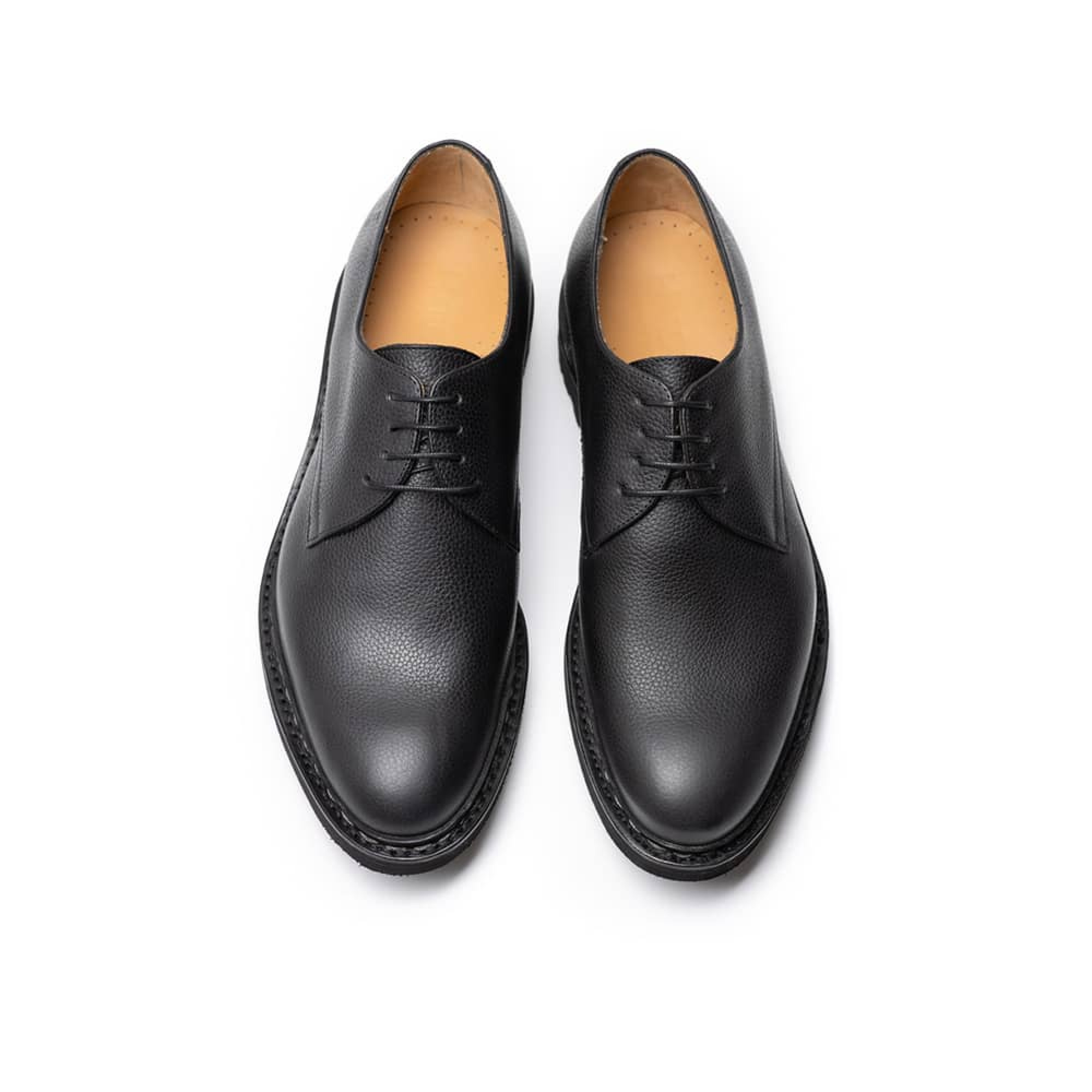 Chaussures derbies pour homme Tom en cuir grain noir semelle l g re