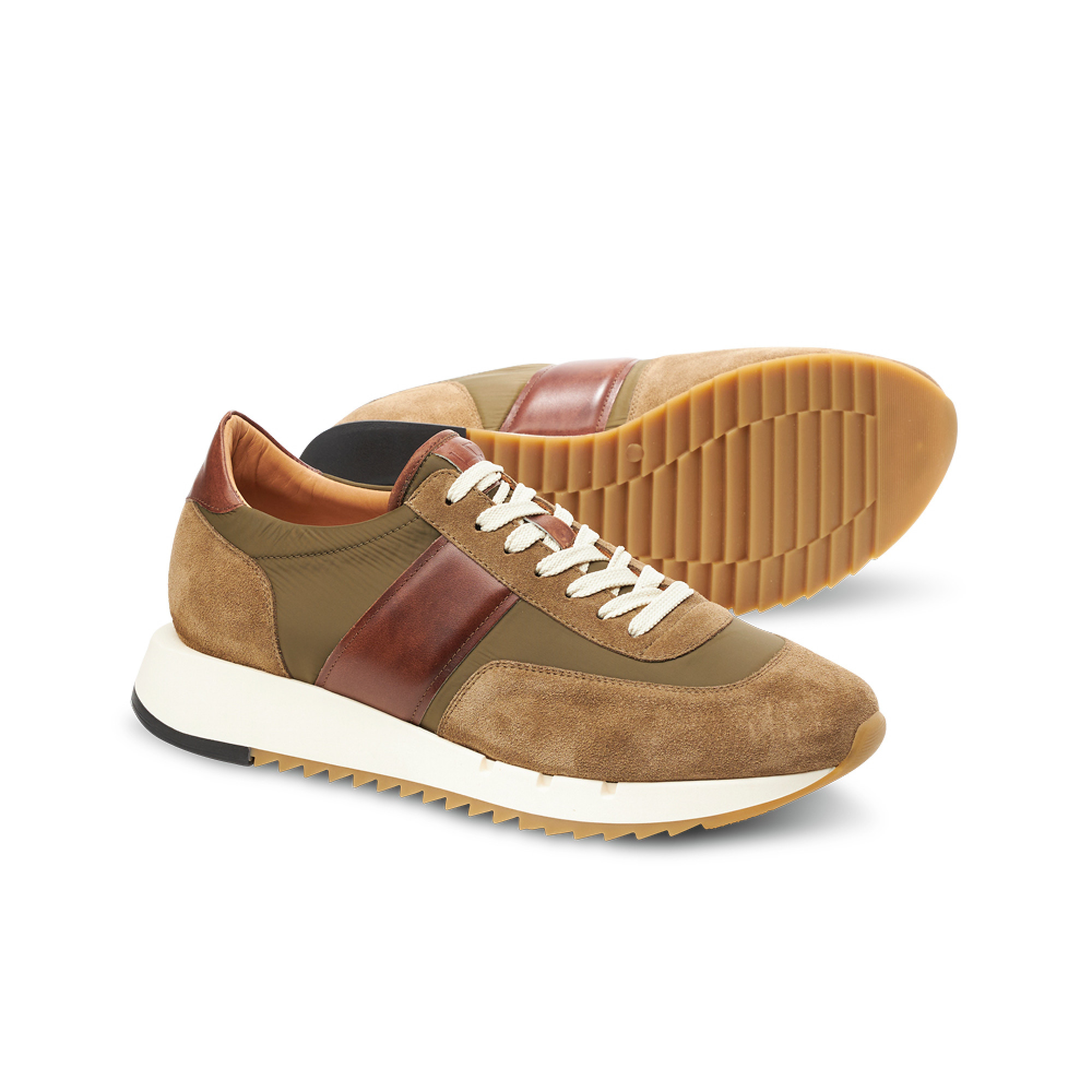 Sneakers pour homme Lender Kaki et Marron Maison Hardrige